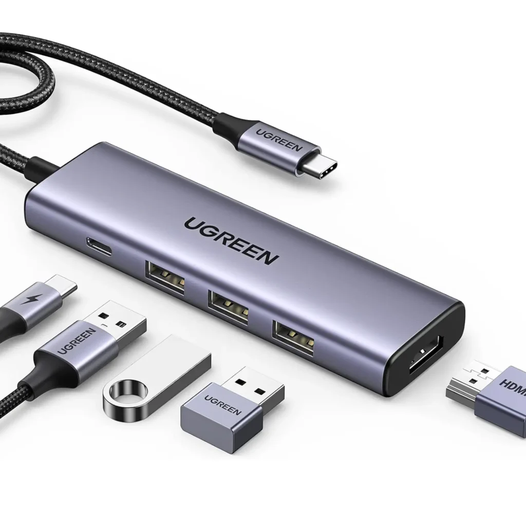 UGREEN 15597 USB-C To HDMI+3*USB 3.0 A+PD Power Converter