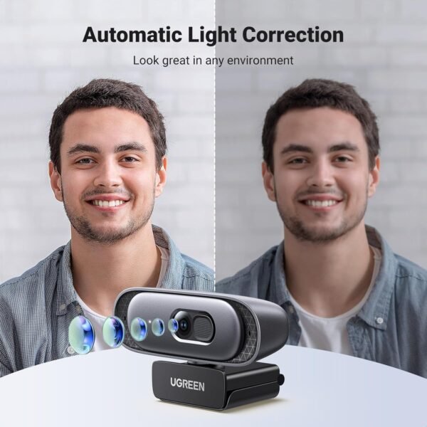 UGREEN 35626 2K Webcam for PC, Full HD 1080p/60fps Web Cam, Auto Focus & Light Correction - Image 2