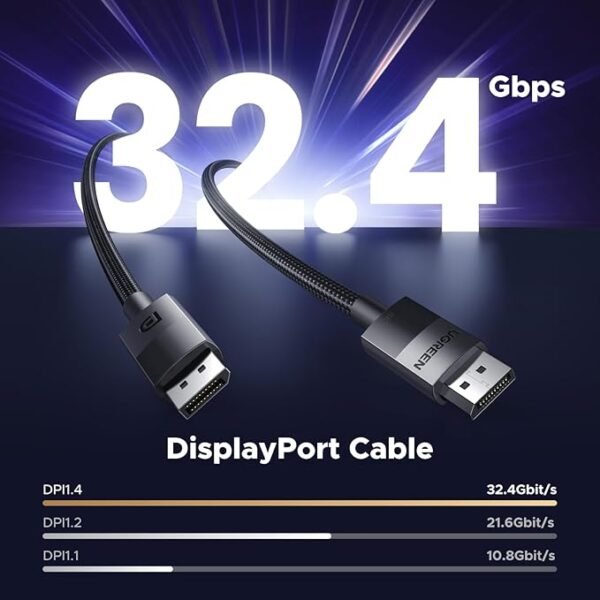 UGREEN 80393 8K DISPLAYPORT MALE TO MALE CABLE – 3M - Image 3