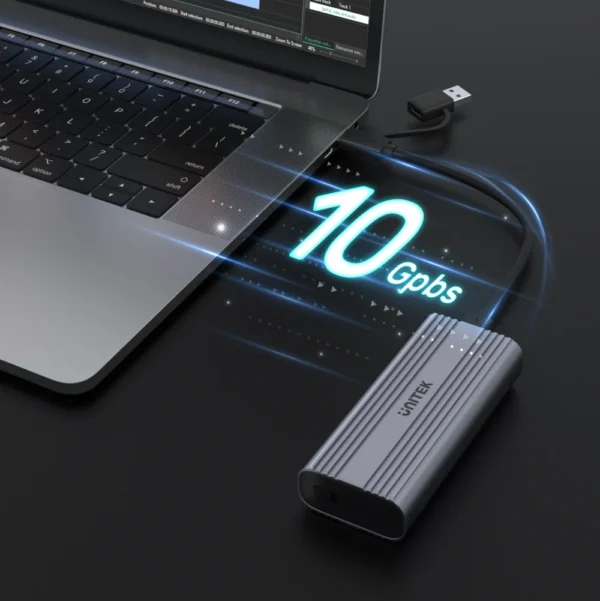 UNITEK S1225A SolidForce Reefer Either USB-C to M.2 SSD (NVMe/SATA) Enclosure - Image 2
