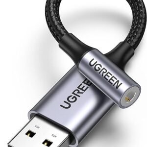 UGREEN 30757 USB 2.0 TO 3.5MM AUDIO ADAPTER ALUMINUM ALLOY 25CM