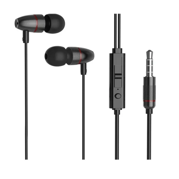 HOCO M59 Wired Earphones with Microphone – Stereo Sound Handsfree Black