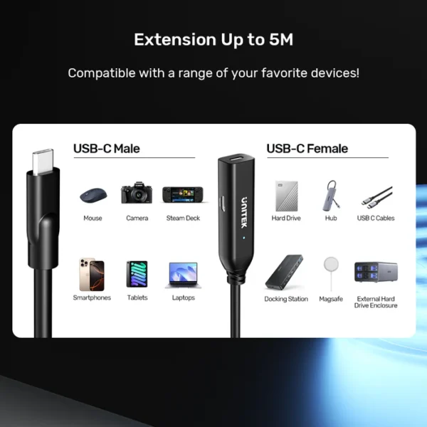 UNITEK U1335ABK01 10Gbps USB-C Extension Cable - Image 5