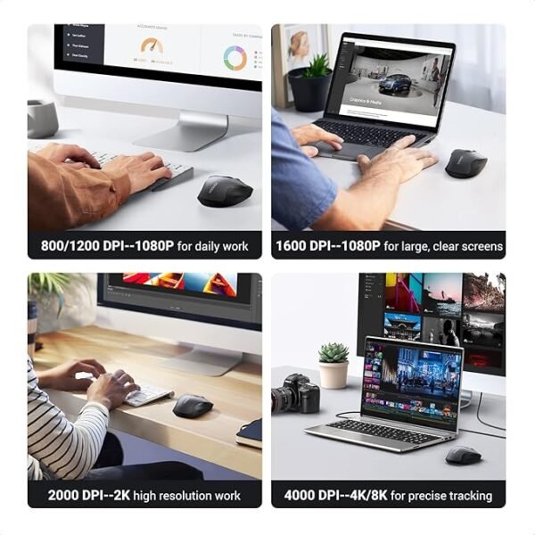UGREEN 90855 Wireless Mouse 2.4G with USB Receiver 5-Level - Image 3