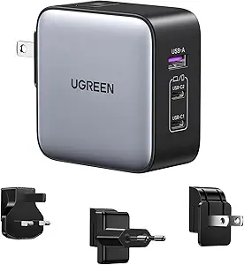 Ugreen 90409 65W Nexode GaN USB C 3-Port Charger for Travel