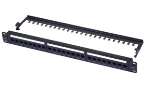 VIVANCO VCCPUF64820 CAT 6 24/48 Port Patch Panel, Unshielded, Dust-proof Shutter, Loaded