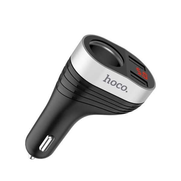 HOCO Z29 DUAL PORT CAR CHARGER DIGITAL DISPLAY - BLACK