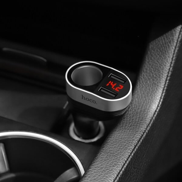HOCO Z29 DUAL PORT CAR CHARGER DIGITAL DISPLAY - BLACK - Image 3
