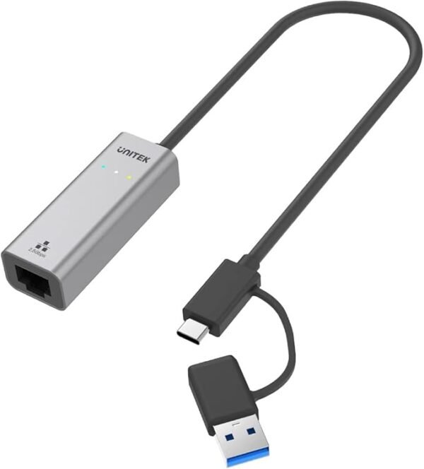 UNITEK U1313C USB-C USB-A TO 2.5G ETHERNET ADAPTER 30CM - Image 5