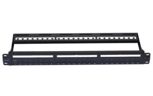 VIVANCO CAT 6 24 Port Patch Panel, Unshielded, Dust-proof Shutter, Loaded