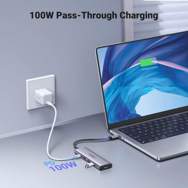 Ugreen 15597 USB-C to 4K@60Hz HDMI + PD  Power + 3 x USB3.0 5gbps usb type c Multifunction Adapte - Image 4