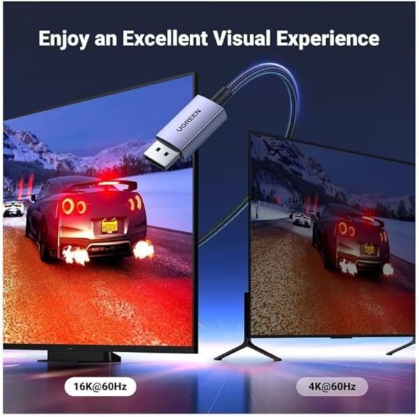 UGREEN 15383 VESA Certified 16K DisplayPort 2.1 Cable: Unleashing 80Gbps Speeds, 16K@60Hz 1Meter - Image 4