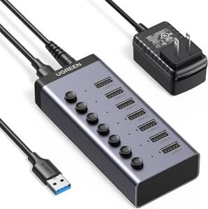 UGREEN 30778 Powered USB 3.0 Hub, 7-Port USB Adapter