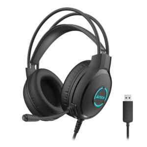 A4tech FH300U Neon Illuminate USB Stereo Headset - Black
