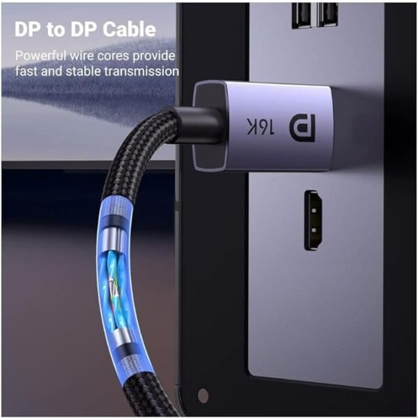 UGREEN 15383 VESA Certified 16K DisplayPort 2.1 Cable: Unleashing 80Gbps Speeds, 16K@60Hz 1Meter - Image 3