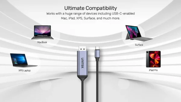 UNITEK V1423C USB-C to DisplayPort1.4 Cable 1.8M - Image 2