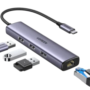 UGREEN 60600 USB-C TO 3 X USB3.0 HUB + RJ45 ADAPTER