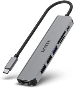 UNITEK H1118A 7-IN-1 USB-C TO HDMI, 3XUSB, CARD READER, PD 100W