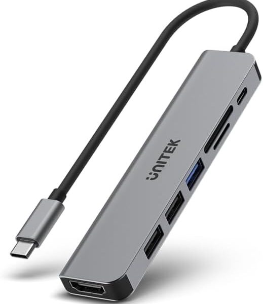 UNITEK H1118A 7-IN-1 USB-C TO HDMI, 3XUSB, CARD READER, PD 100W