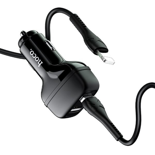 HOCO Z36 DUAL PORT CAR CHARGER SET LIGHTNING - MICRO USB & TYPE-C (separate)