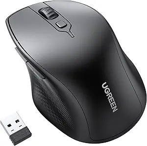UGREEN 90395 ERGONOMIC BT & W/L MOUSE BLACK