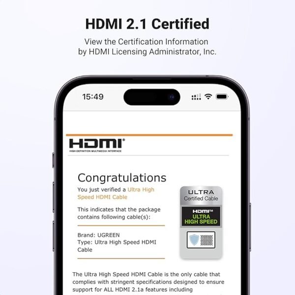 UGREEN 80602 8K HDMI 2.1 CABLE 3M - Image 4