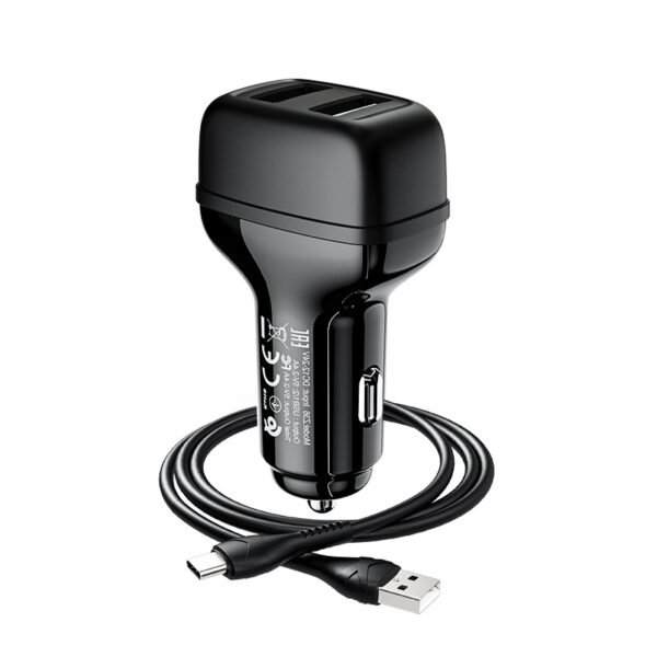 HOCO Z36 DUAL PORT CAR CHARGER SET LIGHTNING - MICRO USB & TYPE-C (separate) - Image 5