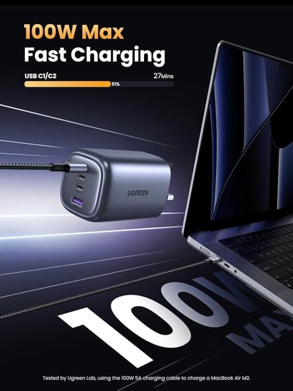 UGREEN 40749 Nexode 100W USB C GaN Charger-4 Ports Wall Charger - Image 3
