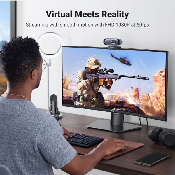 UGREEN 35626 2K Webcam for PC, Full HD 1080p/60fps Web Cam, Auto Focus & Light Correction - Image 4