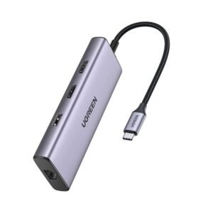UGREEN 90119 USB-C 9-IN-1 3XUSB, 2XHDMI + RJ45, SD.TF + PD ADAPTER
