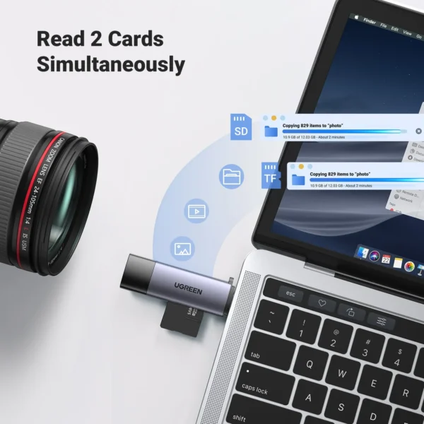UGREEN 50706 SD Card Reader USB C, USB 3.0 Micro SD Card Reader - Image 2