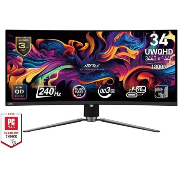 MSI MPG 341CQPX QD-OLED 34" Ultra-Wide 240Hz Gaming Monitor