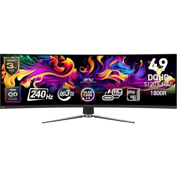 MSI MPG 491CQPX QD-OLED 49" Ultra-Wide 240Hz Gaming Monitor