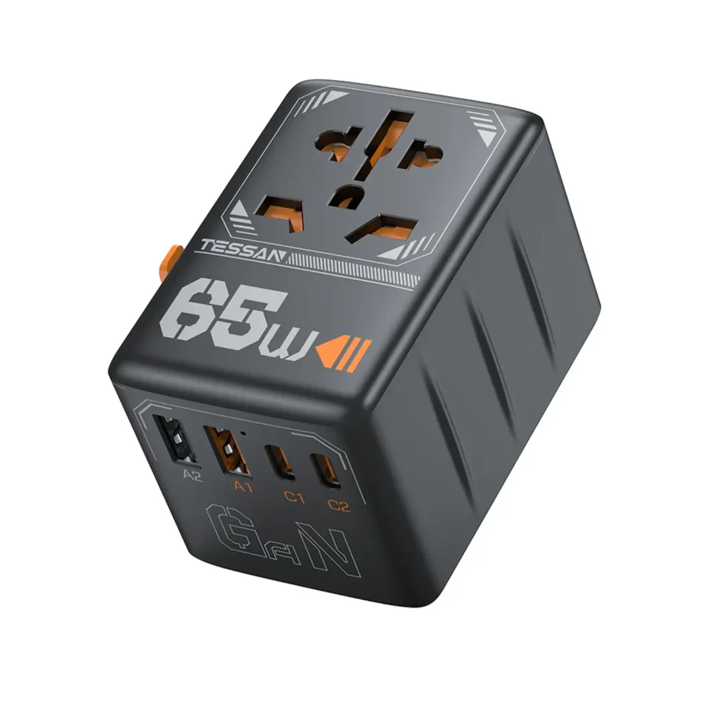 TESSAN TS-WTA03 UNIVERSAL TRAVEL ADAPTER 2XUSB-A 2XUSB-C 65W