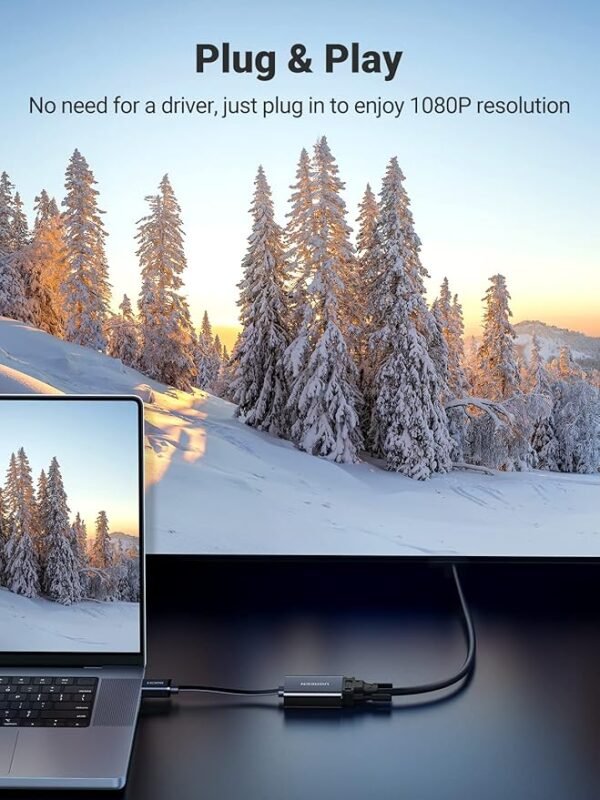 UGREEN 90813 HDMI to VGA Adapter with 3.5mm Audio Jack HDMI Male to VGA Female - Image 4
