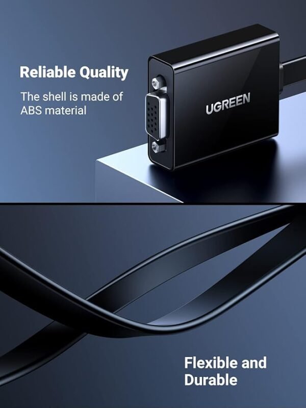 UGREEN 90813 HDMI to VGA Adapter with 3.5mm Audio Jack HDMI Male to VGA Female - Image 2