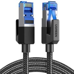 UGREEN 80429 Cat 8 Ethernet Cable 3FT, High Speed Braided 40Gbps 2000Mhz Network Cord Cat8 RJ45 Shielded Indoor Heavy Duty LAN Cables 1 Meter