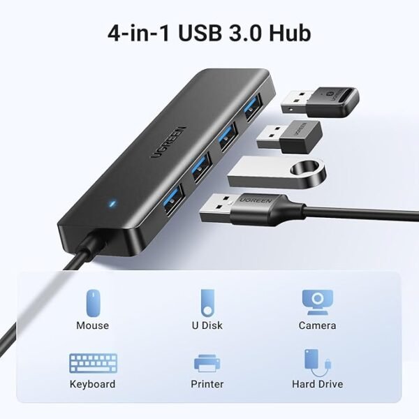 UGREEN 25851 USB 3.0 Hub, 4 Ports USB A Splitter Ultra-Slim USB Expander - Image 5