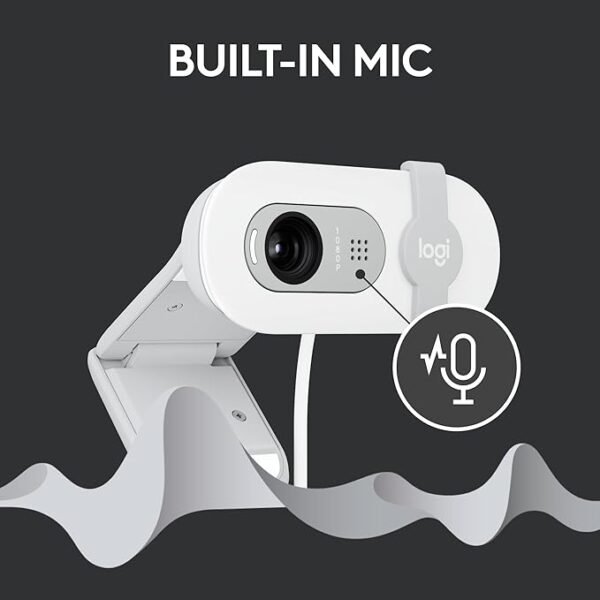 Logitech 960-001618 BRIO 100 Logitech HD Webcam White - Image 3