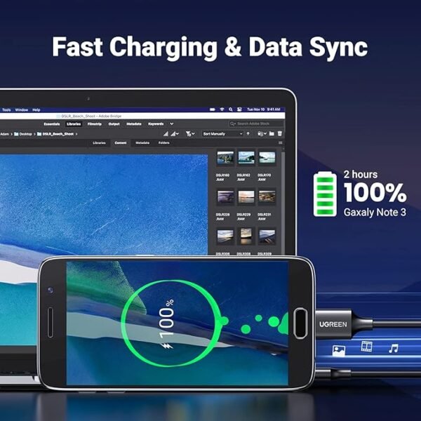 UGREEN 10840 Micro USB 3.0 Cable USB 3.0 Type A Male to Micro B Cord Compatible - Image 2