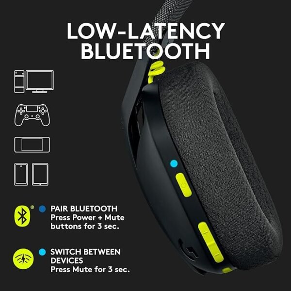 Logitech 981-001051 G435 - Ultra Light Wireless - Bluetooth Gaming Headset - Black - Image 3