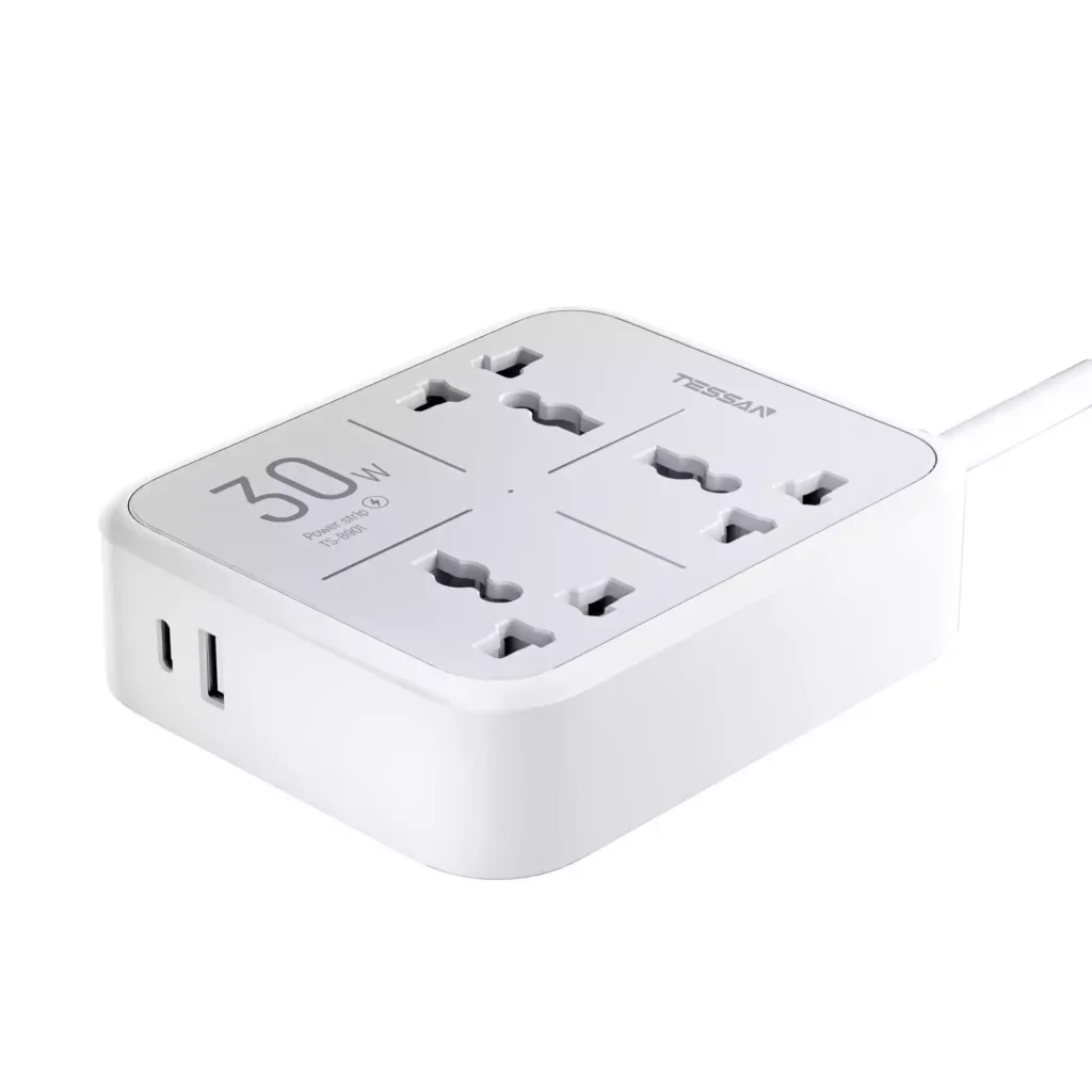 TESSAN TS-B901 POWER STRIP 3XOUTLETS, 1XUSB-A, 1XUSB-C 30W 3M