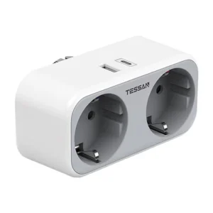 TESSAN TS-WS02DE00 WALL OUTLET 2XOUTLETS,  1XUSB-A, 1XUSB-C PD20W PPS25W