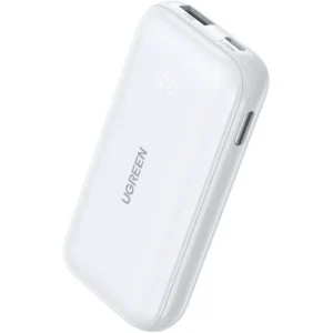 UGREEN 25189 PB501 10000mAh Power Bank White – PD 20W Fast Charging, Dual Port Portable Charger