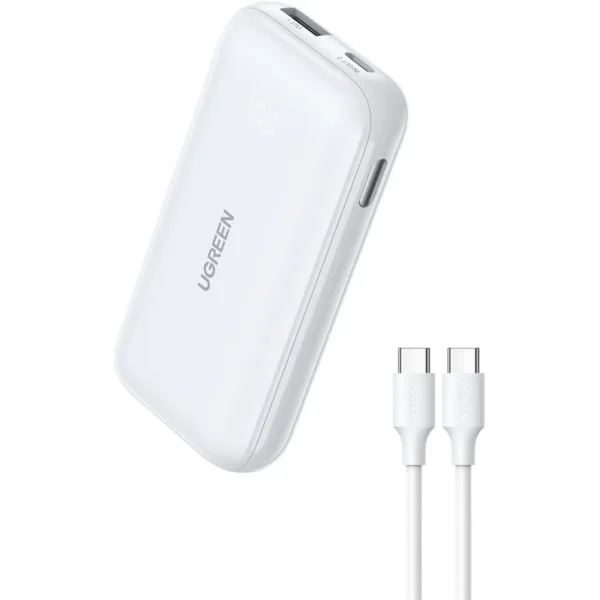 UGREEN 25189 PB501 10000mAh Power Bank White – PD 20W Fast Charging, Dual Port Portable Charger - Image 2