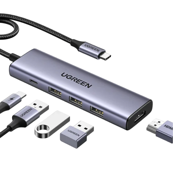 UGREEN 15596 Revodok USB C Hub 5 in 1 Multiport Adapter 4K HDMI  100W Power Delivery
