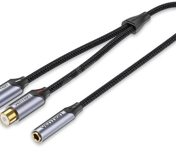 Vention BCOHY Braided 3.5mm Female to 2-Female RCA Audio Cable