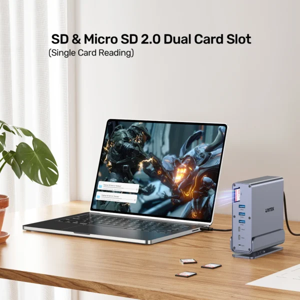 UNITEK D1135AGY01 UNIVERSAL DISPLAYLINK TRIPLE DISPLAY 4K@60HZ 15-IN-1 DOCKING STATION 360° - Image 7