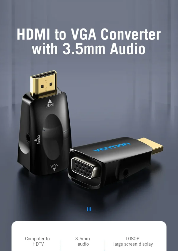 VENTION AIDB0 HDMI TO VGA CONVERTER WITH 3.5MM AUDIO - Image 7