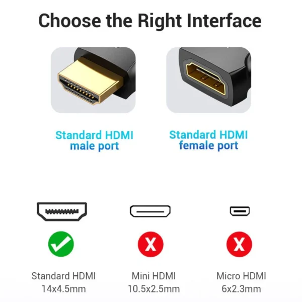 VENTION AIAB0 HDMI MALE TO FEMALE ADAPTER - Image 6